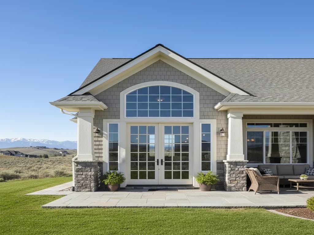 Exterior French doors with divided-light glass on a home — French Doors in the Treasure Valley, Idaho