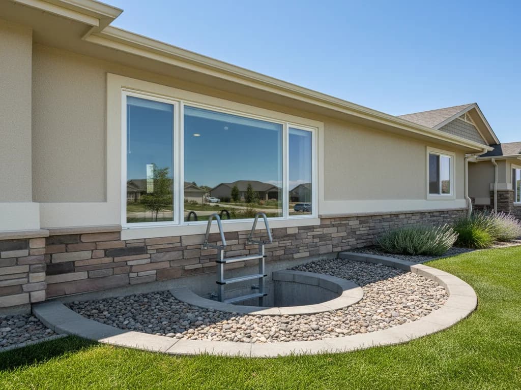 Basement egress window with a window well installed — Egress Windows in Parma, Canyon County, Idaho